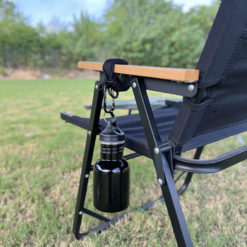 COOLCAMP Kültéri kemping horog a sátoroszlophoz - alumínium ötvözetű karabiner, csúszásmentes pánt, gyorskapocs húzózsinórral