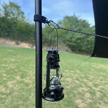 COOLCAMP Kültéri kemping horog a sátoroszlophoz - alumínium ötvözetű karabiner, csúszásmentes pánt, gyorskapocs húzózsinórral