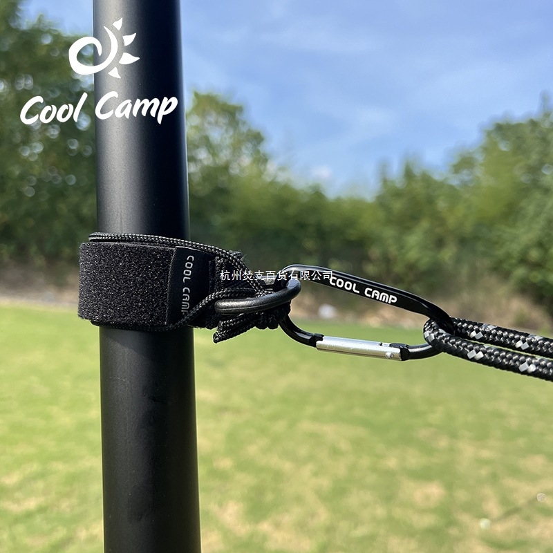 COOLCAMP Kültéri kemping horog a sátoroszlophoz - alumínium ötvözetű karabiner, csúszásmentes pánt, gyorskapocs húzózsinórral
