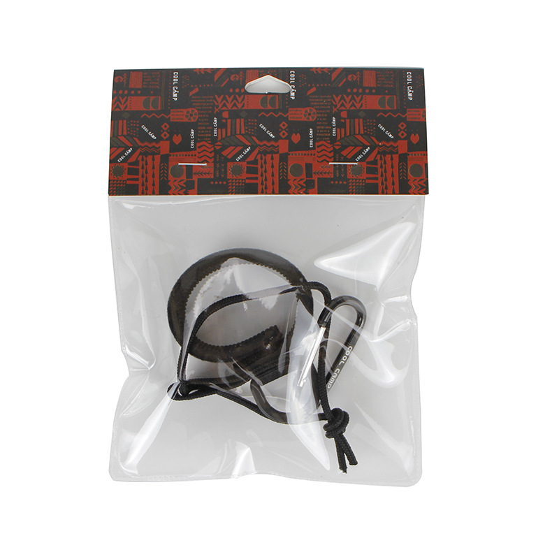 COOLCAMP Kültéri kemping horog a sátoroszlophoz - alumínium ötvözetű karabiner, csúszásmentes pánt, gyorskapocs húzózsinórral