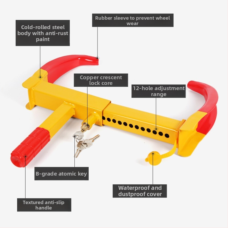Fun Wheel Lock – Brava za auto gumu s rogovim dizajnom, 12 rupa zaPodešavanje, cilindar od čistog bakra