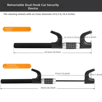 Zámok na volane s heslom - výsuvný, univerzálna kompatibilita, model 10348, materiál: nehrdzavejúca oceľ a hliníková zliatina
