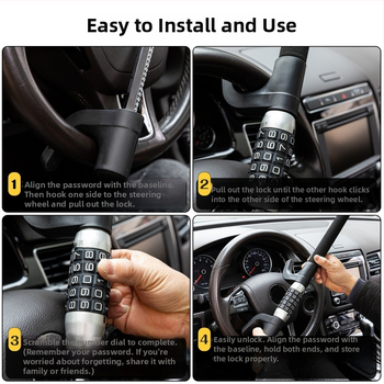 Zámok na volane s heslom - výsuvný, univerzálna kompatibilita, model 10348, materiál: nehrdzavejúca oceľ a hliníková zliatina