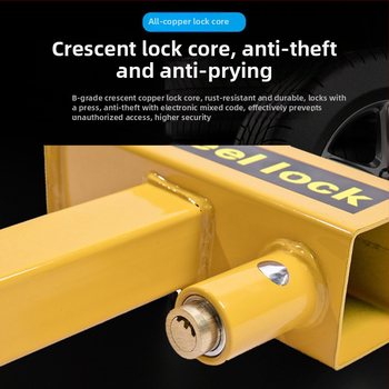 Autógumi-zár – Klip-típusú lopás elleni kerékzár, acél test, réz henger, 9–12 lyuk beállítás, kompatibilis a legtöbb autómodellhez