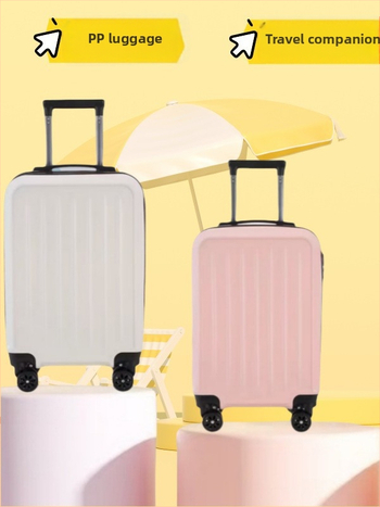 PP materjalist reisikohver, tavapärane kombinatsioonlukk, universaalsed rattad, tõmblukuga avamine, kaal umbes 1,9 kg