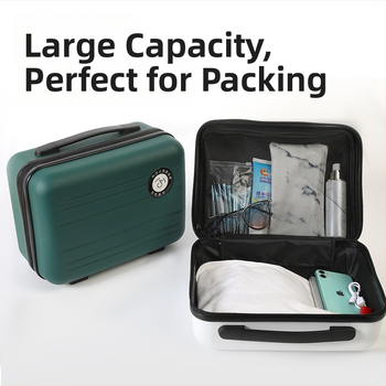 PP kosmētikas somiņa ar vienvirziena ratiem, rāvējslēdzēja atvērums, ultra viegla, 235 g; piemērota uzglabāšanai un iekāpšanai lidmašīnā