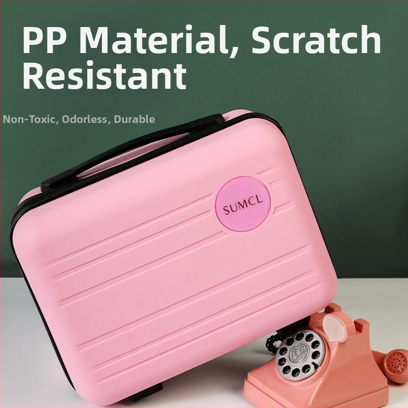 PP kosmētikas somiņa ar vienvirziena ratiem, rāvējslēdzēja atvērums, ultra viegla, 235 g; piemērota uzglabāšanai un iekāpšanai lidmašīnā