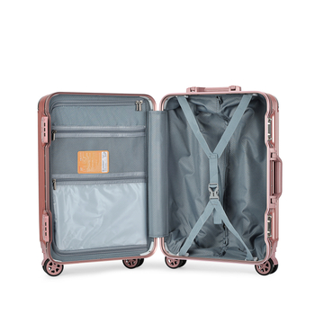 Αλουμινένιο πλαίσιο αποσκευών, ABS+PC κέλυφος, TSA συνδυασμού κλειδαριά, περιστροφικοί τροχοί 360°, βάρος 2,8 κιλά