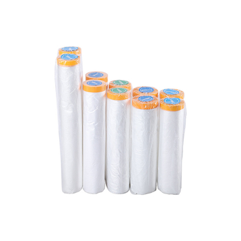 Festékmaszkoló fólia bútorok és autók festéséhez; PE film + papír alap, nagy tapadóerő, 95% fényáteresztés, papíralapú mag