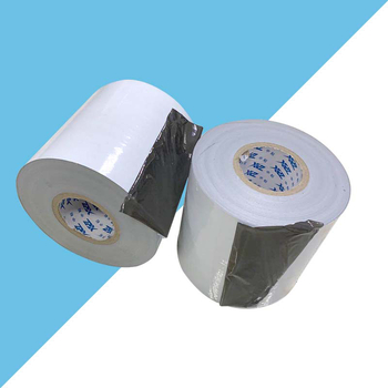 PE védőfólia alumínium profilok felületvédelmére – nyomtató fólia sorozat, vízbázisú ragasztó, hordozó: PE, papíralapú mag