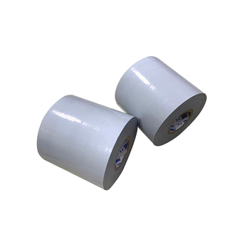 PE védőfólia alumínium profilok felületvédelmére – nyomtató fólia sorozat, vízbázisú ragasztó, hordozó: PE, papíralapú mag