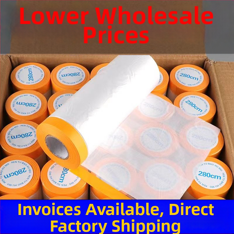 Porvédő maszkoló film autó- és bútorvédelmezéshez — vastagság 0,5, anyag: PE film, alap: PE film + papír, erős ragasztó, átlátszóság 80%