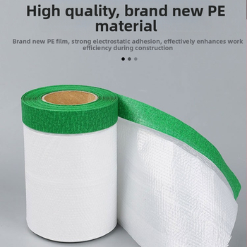 Maszkoló fólia dekorációhoz és autójavításhoz, vastagság 0.6–0.7 mm, papír+PE film, vízbázisú ragasztó, szélesség 55/90/110/220 cm, hossz 10/16 m