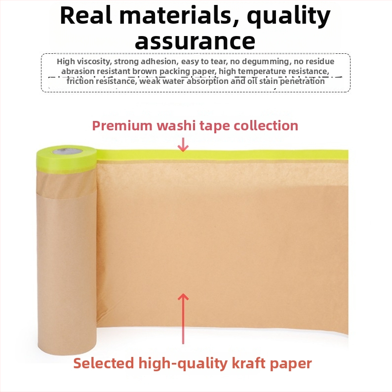 Autovärvimaskarppaber — kraft- ja jaapani paber, erineva paksusega, survele vastuvõtlik liim, sobib auto värvimiseks ja kodu dekoreerimiseks