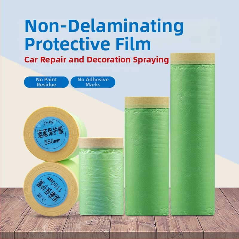 Automobilio purškiamųjų dažų maskavimo plėvelė, HDPE maskavimo plėvelė su popieriaus šerdimi, aukšta klampuma, storis 0,7, pritaikomas