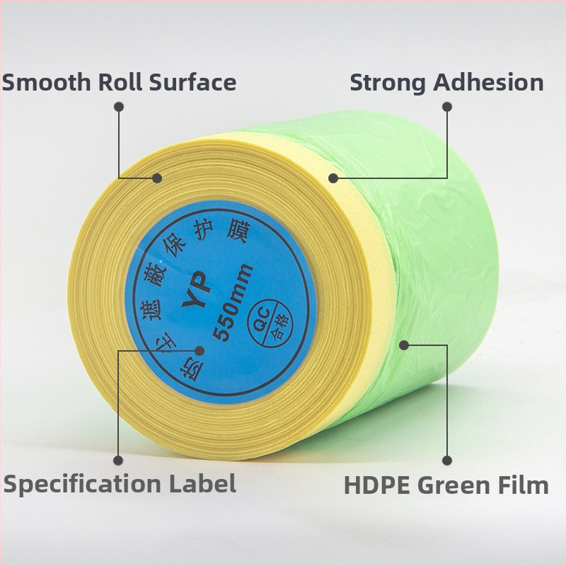 Auto spreivärvi maskimiskile autode jaoks, HDPE maskimiskile paberituumiga, kõrge viskoossus, paksus 0,7, kohandatav