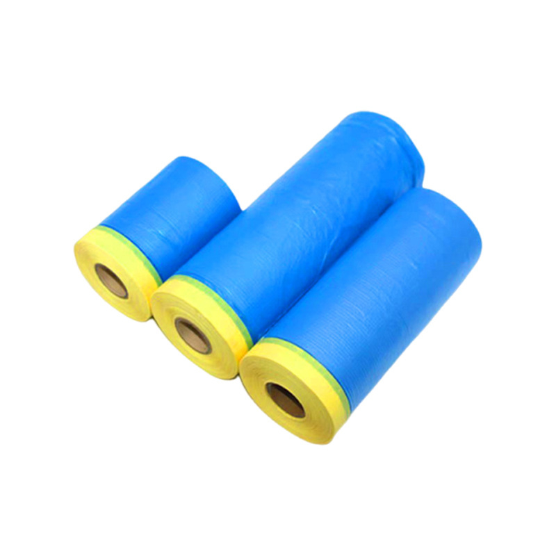Automobilio maskavimo plėvelė dažų purškimui - PE plėvelė + aukštos temperatūros maskavimo juosta, storis 0,006–0,008 mm, plotis 30–280 cm, ilgis pagal užsakymą