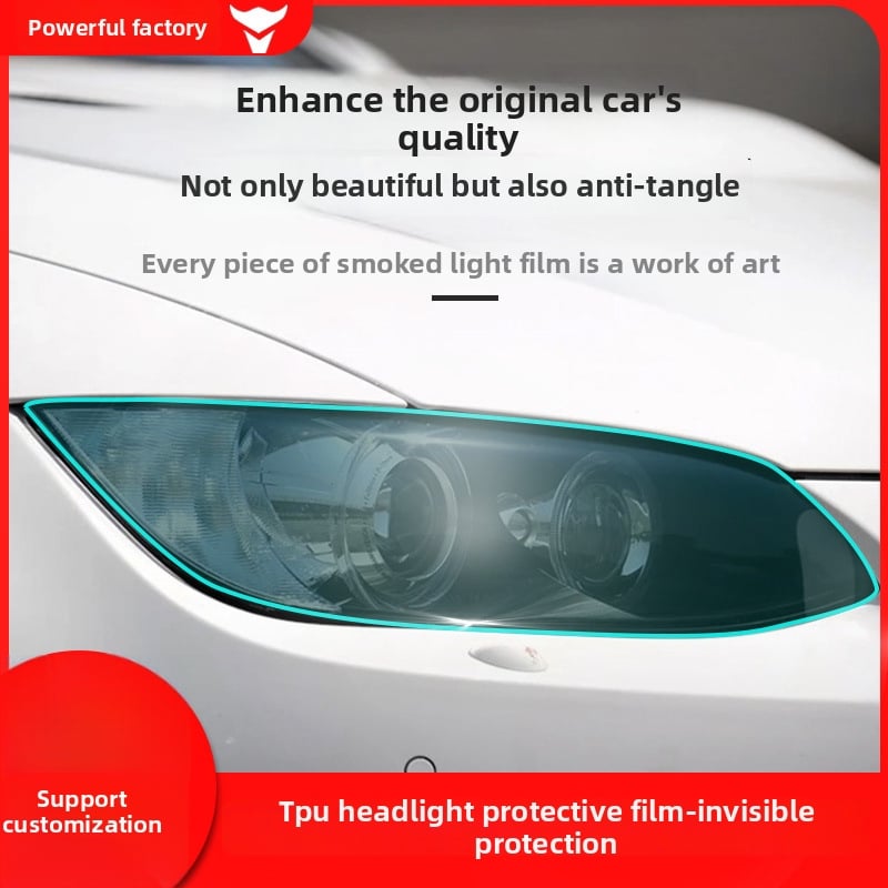 Auto gaismas plēve — TPU materiāls, pielāgota apstrāde, universāla savietojamība, auto gaismu plēves sērija, 3 gadu garantija