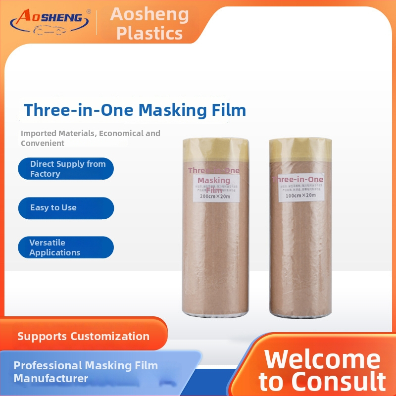 Autófestés maszkoló film (utánzott papírfilm) – PE alapú, testreszabható vastagság, testreszabható ragasztórendszer, PE mag és PE aljzat, Aosheng márka