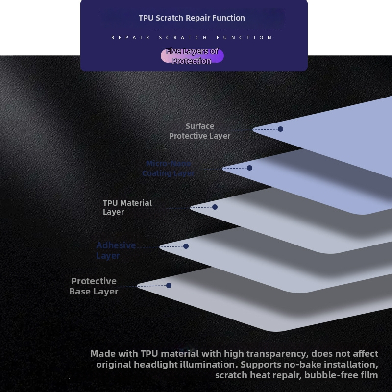 Porsche priekinio žibinto apsauginė plėvelė TPU, skaidri, Rabbit Hard