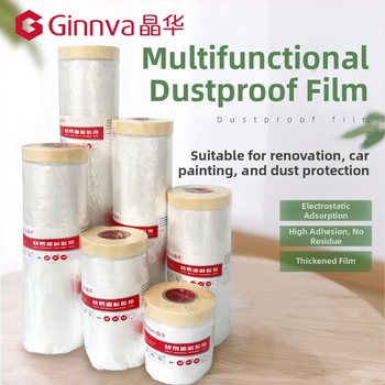 Egyszer használatos, átlátszó maszkoló fólia autófestéshez és bútorfelújításhoz, PE anyag, 7,5 μm, 95% fényáteresztés, nyomásérzékeny ragasztó, magas viszkozitás