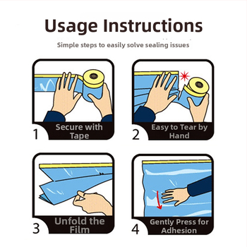 Egyszer használatos, átlátszó maszkoló fólia autófestéshez és bútorfelújításhoz, PE anyag, 7,5 μm, 95% fényáteresztés, nyomásérzékeny ragasztó, magas viszkozitás