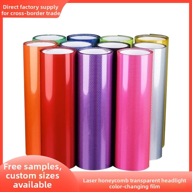 Auto lukturu plēve ar lāzera šūnu rakstu, caurspīdīgs režģa dizains, PVC materiāls, Zīmols Other