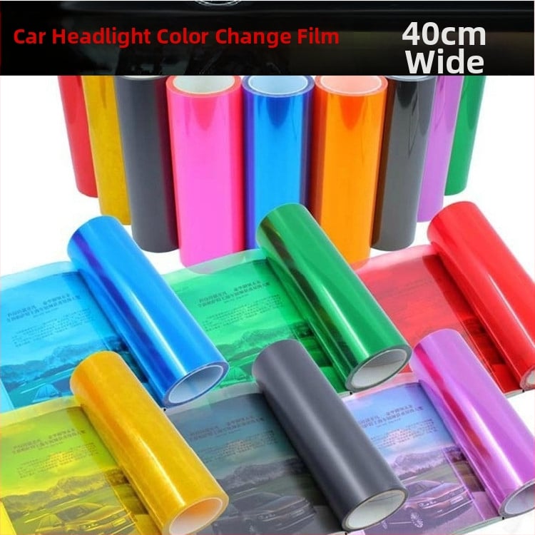 Auto lukturu krāsu maiņas plēve (PVC) — gaismas caurlaidība 90%, siltumizolācija 80%, piemērots vispārējiem modeļiem
