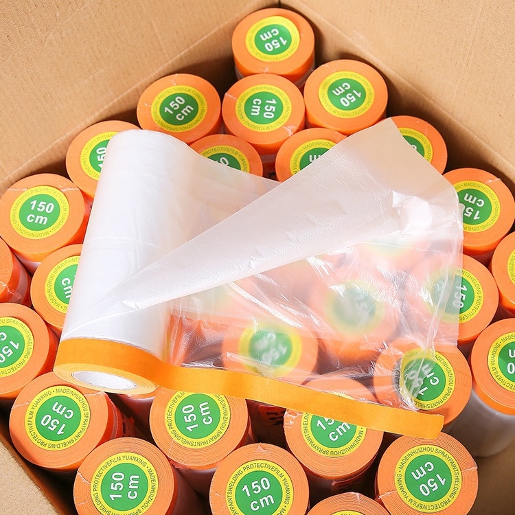 PE maszkoló fólia autófestéshez és otthoni dekorációhoz, papír-PE hordozó, papírcső mag, vízbázisú ragasztó, magas viszkozitás, testreszabható feldolgozás