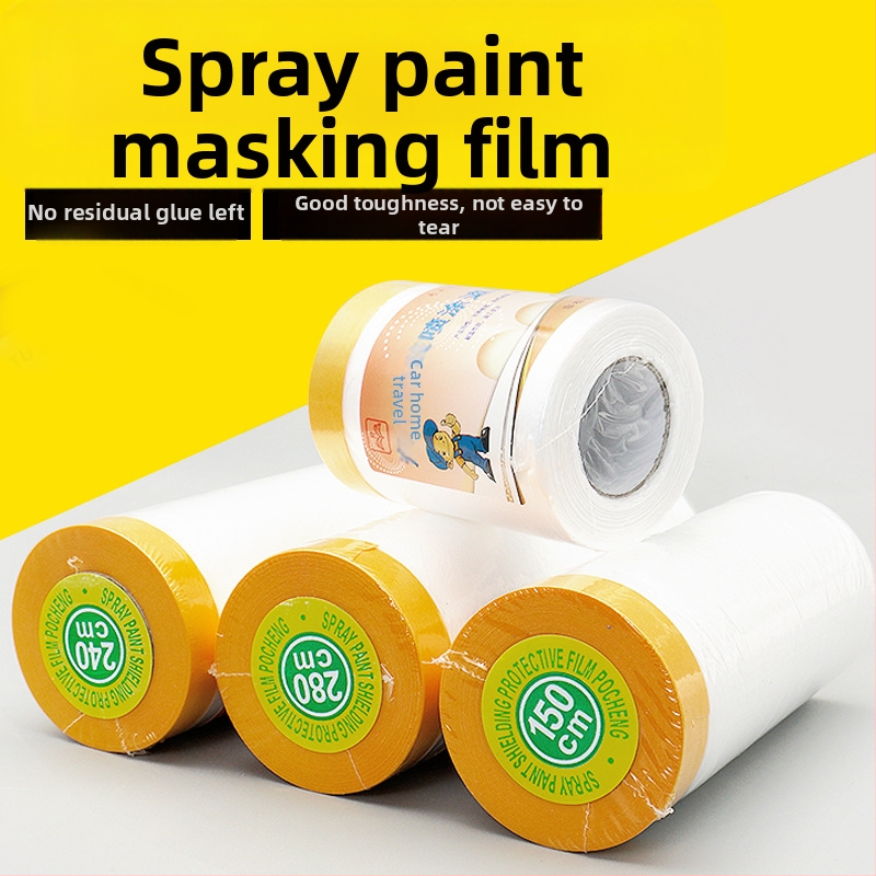 PE maszkoló fólia autófestéshez és otthoni dekorációhoz, papír-PE hordozó, papírcső mag, vízbázisú ragasztó, magas viszkozitás, testreszabható feldolgozás