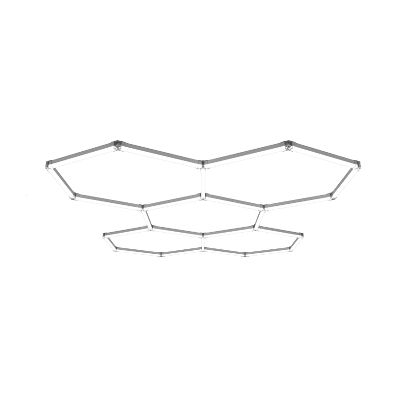 Шестоъгълна LED лампа за гараж с пчелна пита, модел Garage Light-0024, 168W, 100 lm/W, 50 000 ч, AC 100-265 V