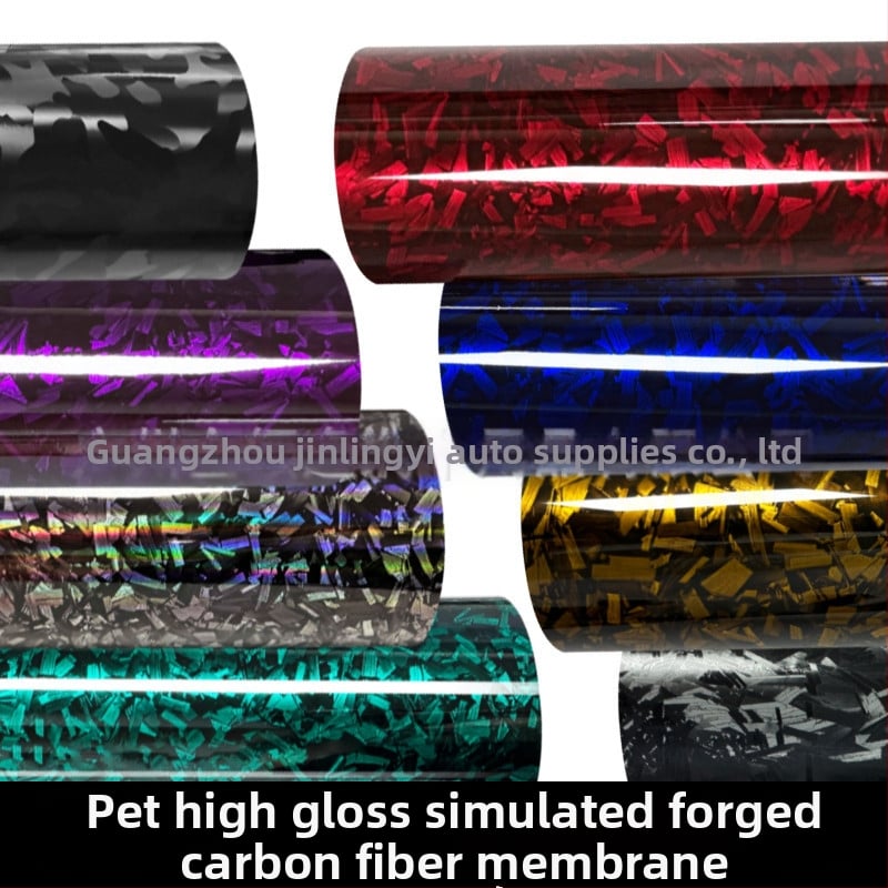 Automobiļu apklājošā folija – PVC pamatne, pielāgojama, universāla visam auto korpusam, oglekļa šķiedras tekstūra, krāsu maiņas plēve
