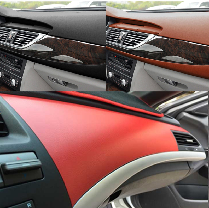 Folio za unutrašnjost automobila s kožnom teksturom, uzorak Litchi grain, folija koja mijenja boju, PVC materijal, ljepilo za ugradnju, prilagodba