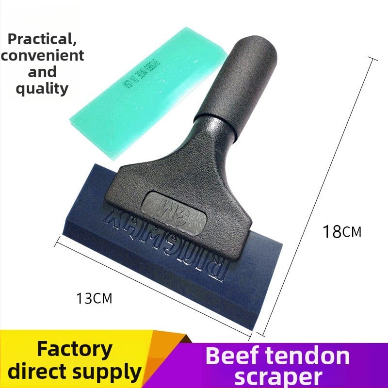 Εργαλείο τοποθέτησης αυτοκινήτων φιλμ – ξύστρα από τένοντα βοείου με κοντή λαβή και σκληρή ελαστική λωρίδα για εφαρμογή φιλμ και αλλαγή χρώματος