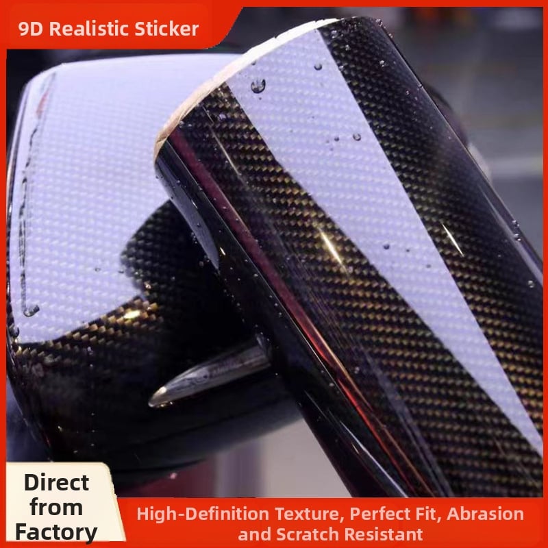 Automobilio anglies pluošto plėvelė 9D, simuliuota anglies pluošto tekstūra, PVC plėvelė Mingyue, skirtas automobiliams ir motociklams, 2 metų garantija