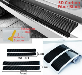 Automobilio slenksčio apsauga, anglies pluošto raštas, universalus, PVC lipdukas