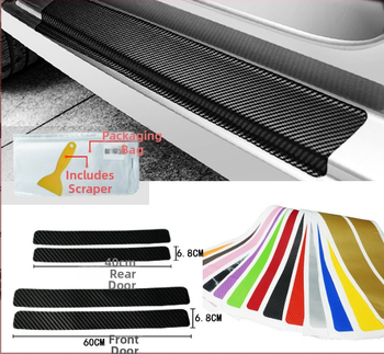 Automobilio slenksčio apsauga, anglies pluošto raštas, universalus, PVC lipdukas