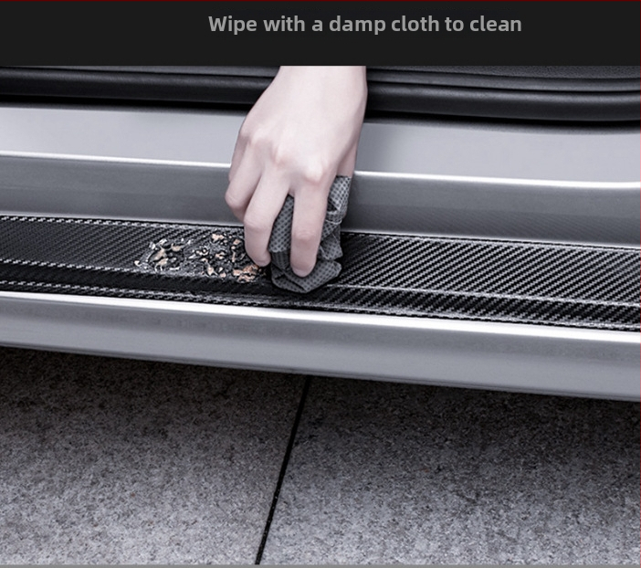 Automobilio slenksčio apsauga, anglies pluošto raštas, universalus, PVC lipdukas