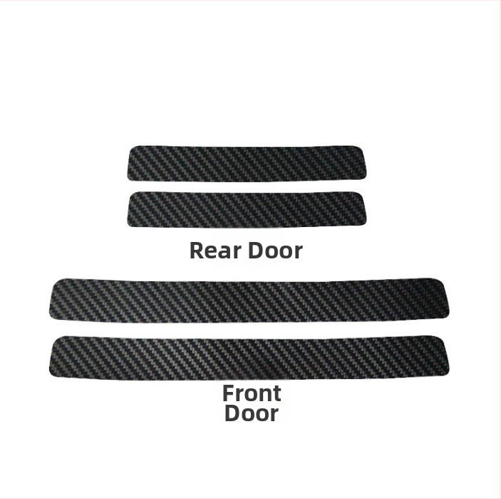 Automobilio slenksčio apsauga, anglies pluošto raštas, universalus, PVC lipdukas