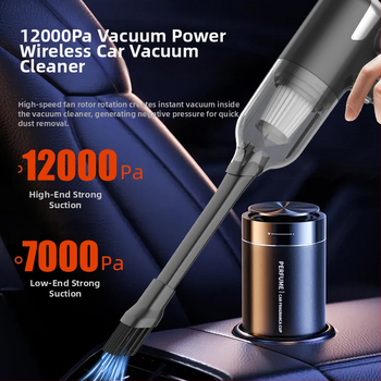 Χειροκίνητη ασύρματη σκούπα αυτοκινήτου με μοτέρ χωρίς ψήκτρες 120W, ισχυρή αναρρόφηση 11.000 Pa και μπαταρία 4000 mAh