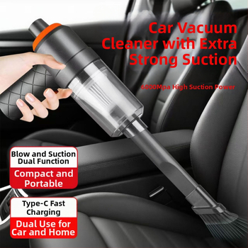 Ασύρματο χειροκίνητο σκουπάκι αυτοκινήτου με δυνατότητα φύση-αναρρόφησης, 65 W, 6000 Pa, επαναφορτιζόμενο