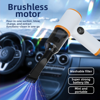Портативна безжична прахосмукачка за кола и дом, вградена батерия, 45 W, плосък накрайник, кутия за прах