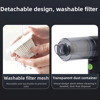 Ασύρματος φορητός καθαριστής αυτοκινήτου για υγρό-ξηρό καθάρισμα με φωτισμό | 7.4V, 48W, 4500Pa