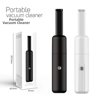Mini bezvadu automašīnas putekļu pūcējs, rokas vadāms, USB uzlāde, iebūvēta akumulators 501–800 mAh, stūra locīšanas uzgalis, sūknēšana <10 kPa, trokšņa līmenis <36 dB