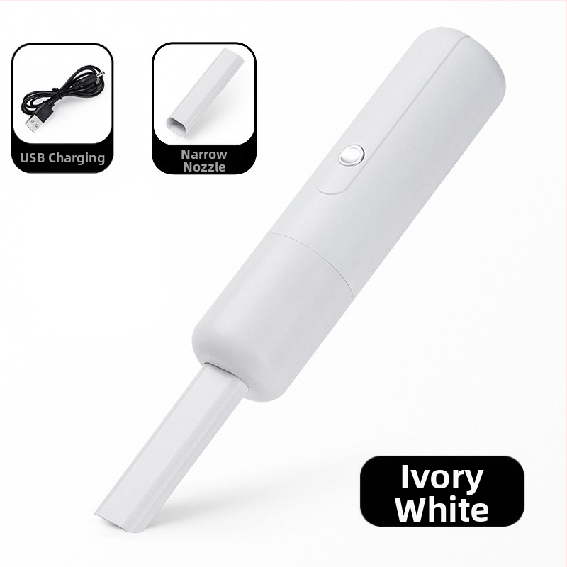 Mini bezvadu automašīnas putekļu pūcējs, rokas vadāms, USB uzlāde, iebūvēta akumulators 501–800 mAh, stūra locīšanas uzgalis, sūknēšana <10 kPa, trokšņa līmenis <36 dB