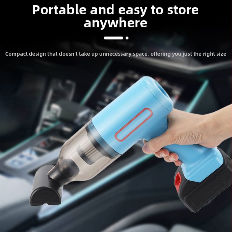 Prenosný automobilový vysávač s dvoufunkciou: sanie a fúkanie (9000 Pa, 12 V, 90 W), nabíjateľný