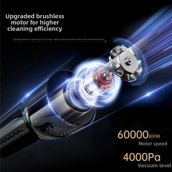 Phisinic juhtmevaba auto tolmuimeja – käeshoitav, kahekordne imemis- ja puhumisfunktsioon, 3100–4000 Pa, sisseehitatud 1001–1600 mAh aku, müratase 46–70 dB