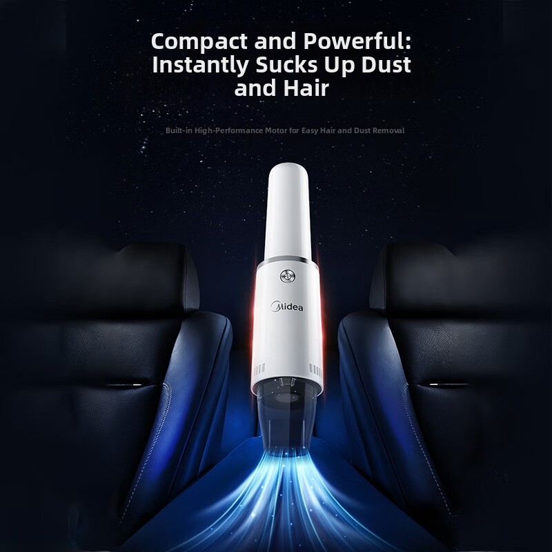 Midea juhtmevaba käeshoitav tolmuimeja auto TK2C – kahekordne kasutus auto ja kodu jaoks, tugev imemine, sisseehitatud 1600–2000 mAh aku, kuni 1 tunni tööaeg, imemisjõud alla 2000 Pa