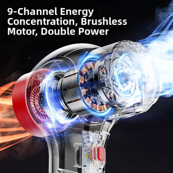 Juhtmevaba auto tolmuimeja märg- ja kuivpuhastuseks, 120 W, sisseehitatud 2000–2500 mAh aku, lame otsik, madal müratase