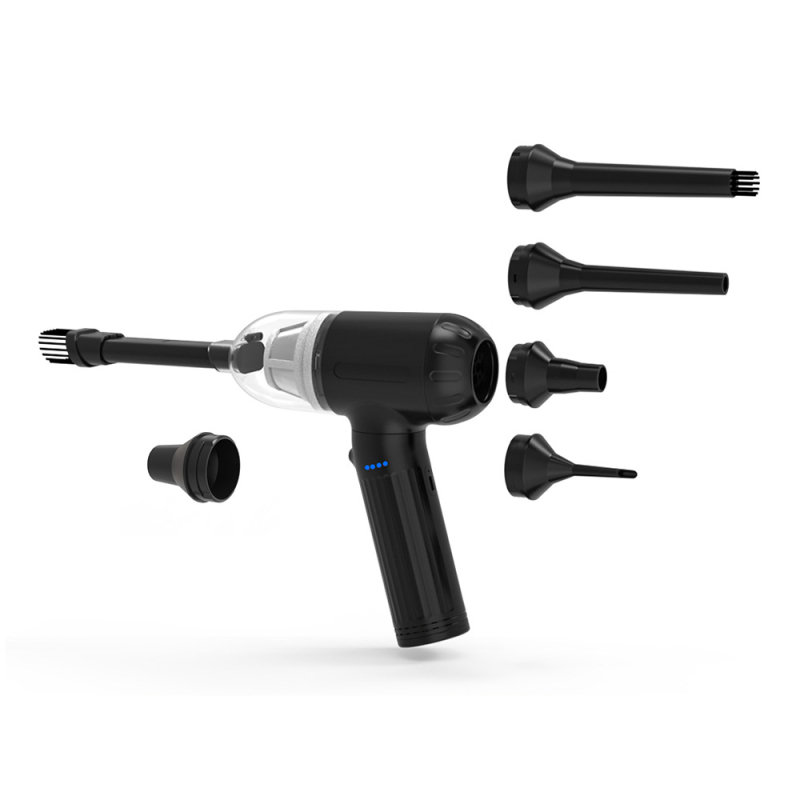 KINZIR Automobilinis dulkių siurblys – rankinis, oro pūtimo ir siurbimo funkcijos, 100W, 16000Pa, 650g, įkraunamas